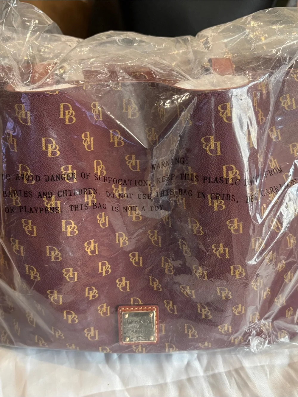 Dooney & Bourke Brown Leather Satchel with Gold Hardware